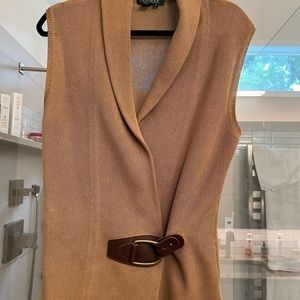 Woman’s Ralph Lauren knit vest / light brown/ medium
